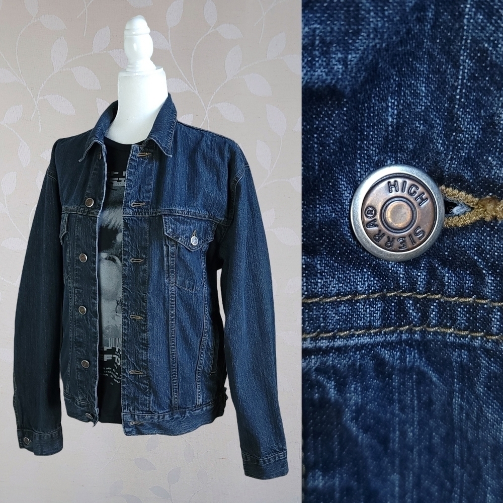 Vintage 90s High Sierra Denim Jacket Dark Blue Jean Jacket Men’s Small Grunge